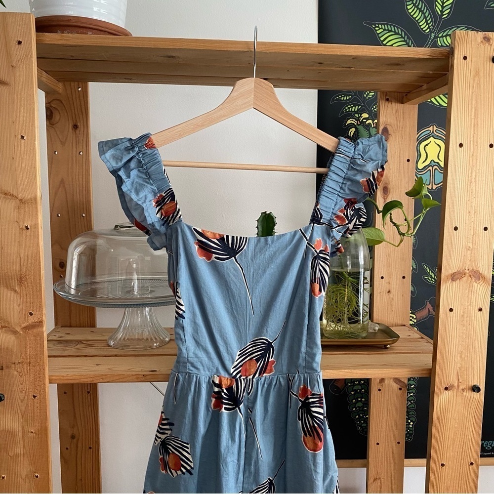 Anthropologie Bel Kazan Blue Red Floral Evie Jumpsuit XS - Picture 7 of 16